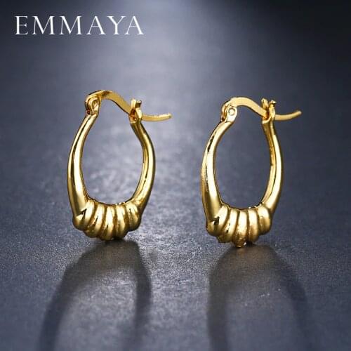EMMAYA Brand New Design Charm Simple Round Shape Earrings Women Cheap Gold Cute Earring