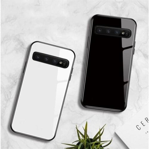 Luxury Tempered Glass Phone Cases For Samsung Galaxy S20 S20U S10 S10E S9 S8 Plus Note 10 9 8 10Pro Glass Back Shockproof Cover