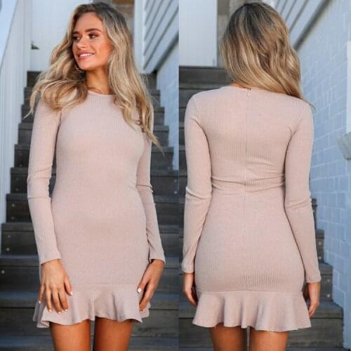 COLDKER women casual dress long sleeves cloth for female fashion clothing office ladies dress streetwear