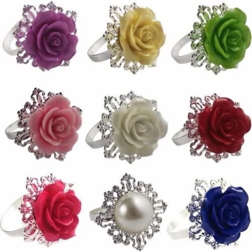 Flower Napkins Rings Christmas Decorations For Home Serviette Table Wedding Decoration Table Mariage 10pieces