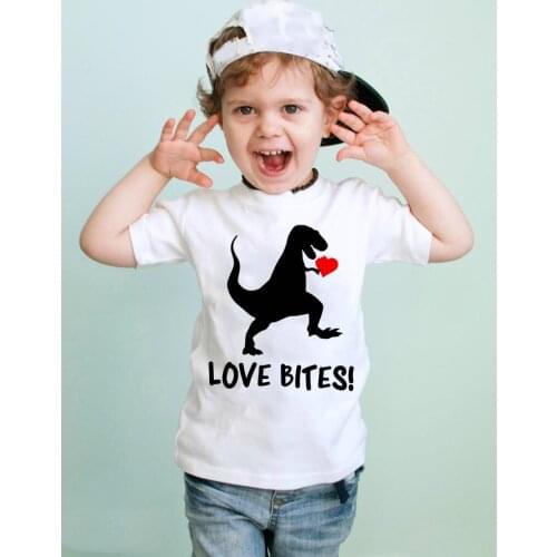 Boys Love Bites Dinosaur Valentines Shirt Valentines Shirt Dinosaur Graphic Tee Valentine Shirt for Boy Fashion Clothes