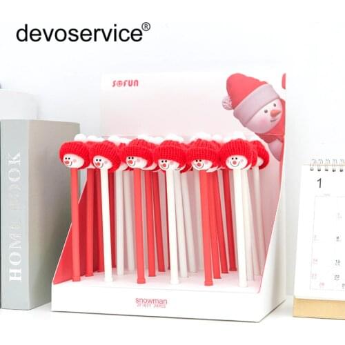 10PCS/Lot Kawaii Snowman Smile Gel Pens Ballpen For Office School Writing Supplies Stationery Cute Ballpoint Pen Christmas Gift