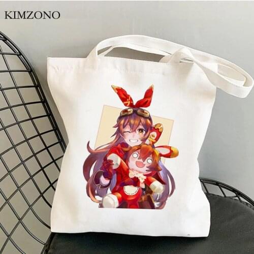 Genshin Impact shopping bag cotton grocery jute bag shopping bag jute bolsas reutilizables foldable sacola sac tissu