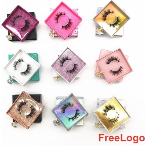 Lash Boxes Packaging Crystal handle Wholesale Empty Square Lashes Box With Tray Lash Cases Packaging New Eyelashes Package