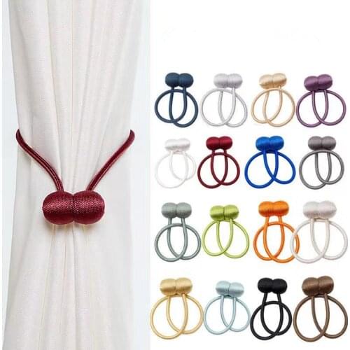 1Pcs Creative Magnet Curtain Buckle Curtain Strap Magnetic Adsorption Plasticity Rope Home Decoration Accessories 8 Colors