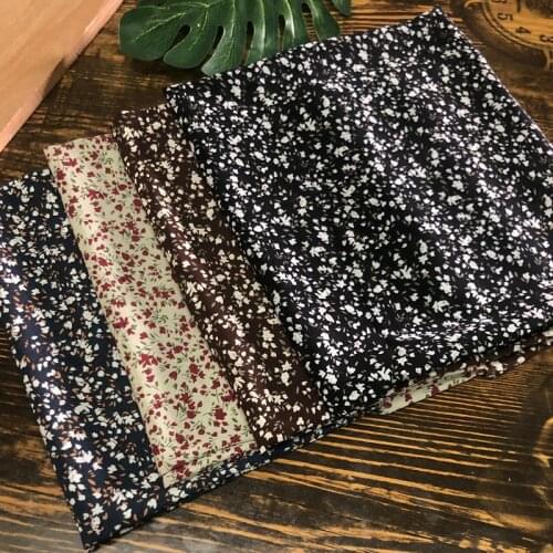 Network Hot Selling Floral-Print Clothing Cloth Micro Elastic Chiffon Printed South Korean Silk Fabric Handmade Cloth/1 M