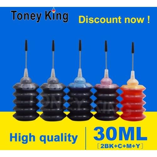 Toney King 5 PCS 30ml Printer Ink Refill Dye Ink kit BK C M Y For HP for Canon for Brother for Epson Printers inkt Cartridges