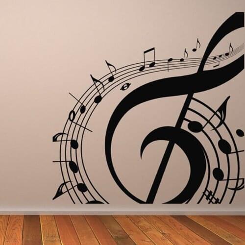 Musical Notation Wall Sticker Music Wall Decal Home Decor Removable Wall Art Murals Living Room Kids Room Nursery Decoration
