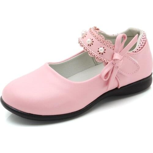 New Princess Bow Kids Dance Shoes Little Gir Flat Dress Leather Shoes For Girls School Children Shoes 4 5 6 7 8 9 10 11 12 Years