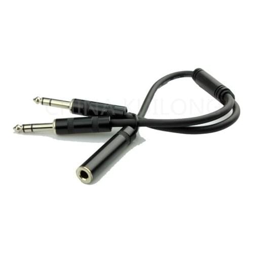 Wholesale 10pcs/lot Brand New 0.18M XLR Merger Y Combiner 1/4" female to 2 1/4" stereo audio Cable adapte