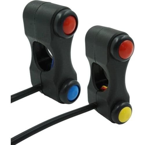 Motorcycle Switch 7/8" 22mm Handlebar Headlight Fog Light Horn ON/OFF Start & Stop 2 Button For Electric Bicycle Scooter