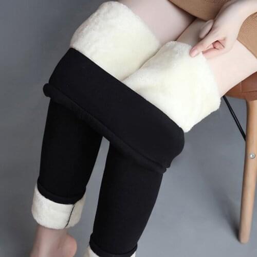 NORMOV Casual Women Pants Winter Warm High Waist Spandex Skinny Trousers Solid Thick Feminina Pencil Pants