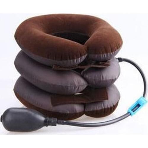 Durable U Shape Cervical Collar Neck Relief Traction Brace Support Stretcher Inflatable Comfortable Air Pillow Bag Travel Office