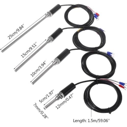 PT100 Stainless Steel Waterproof Temperature Probe Resistance Temp RTD Sensor