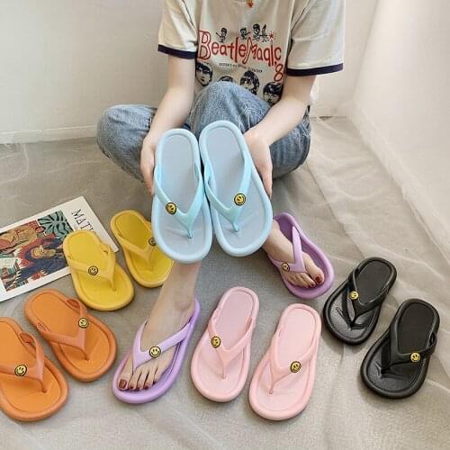 Summer Women Cartoon Applique Thong Flip Flop Brand Girl Outdoor Beach Soft Bottom Jelly Shoes Design Casual Open Toed Slippers
