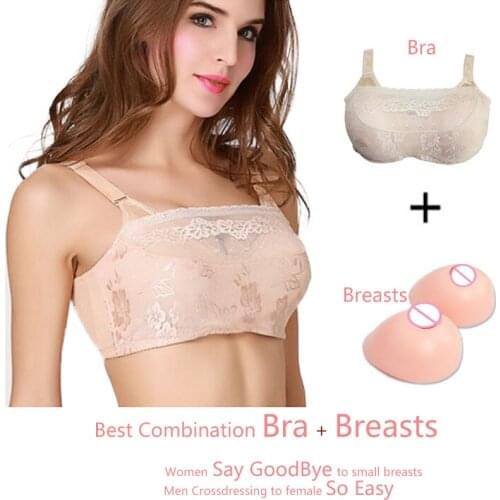 800g C cup crossdresser forma de silicone breast forms with wearable bra drag queen costume boobs