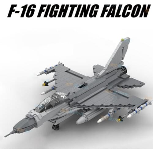 MOC Building Block Maker Military Series Fighting Falcon Fighter Assembly Model Childrens Toy DIY Build Bricks Birthday Gift