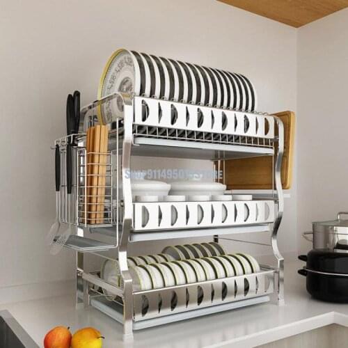 304 Stainless Steel Dish Rack, Drain Rack, Kitchen Rack, Countertop, Tableware, Chopsticks And Dish Storage Rack, Cupboard