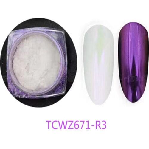 TCWZ671-R3 Tridimensional twinkling diamond purple color pearlescent powder Color shifting magic pigment for nail art or others