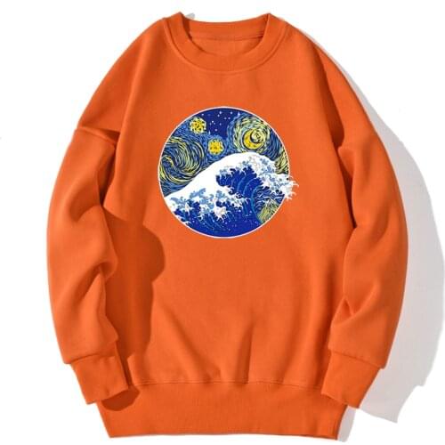 Painting Sweatshirt Mens Fashion Long Sleeve Hoodie Vintage Standard Outwear Pullovers O-neck Autumn Winter Sudaderas Masculino
