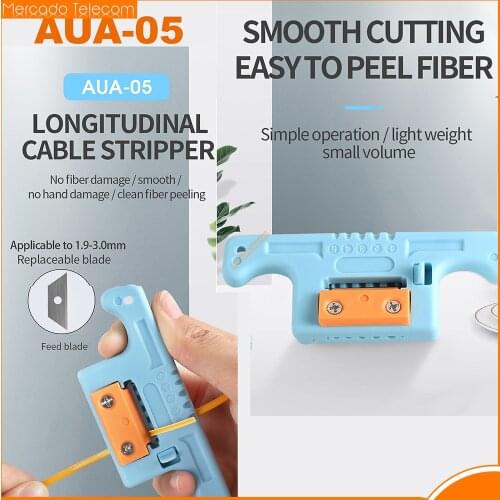 AUA-5 MSAT-5 Fiber Cable Ribbon Stripper MSAT5 Loose Tube Buffer Mid-Span Access Tool 1.9mm to 3.0mm Replaceable Blade AUA-05