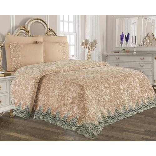 Merissa Crocheted Blanket Set Beige 432760672