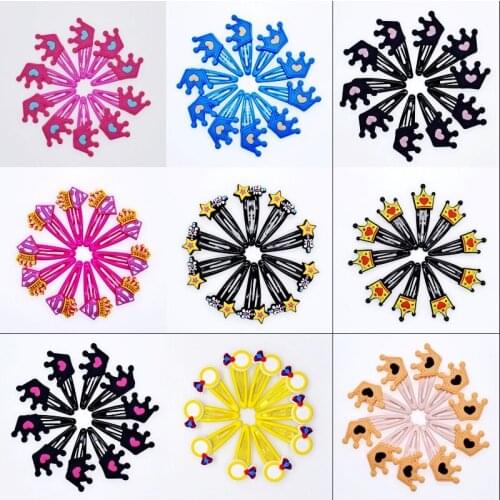 Girls Favor Birthday Gift 10Pcs Hair Clips Nice Crown Rings Hair Hairpins Wholesale Hair Accessory Party Theme Gift