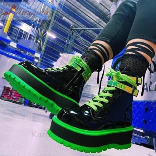 Brand Design Female Motorcycle Boots Platform Wedges High Heel Ankle Boots 2021 INS Hot Sale Cool Comfy Woman Shoes Boots