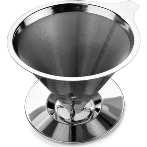 1pc Stainless steel Coffee Filters V-Shape Cup Strainer Tea Leaf Cone Filter Drip Coffee Maker Accessories Home Bar Cafe Utensil
