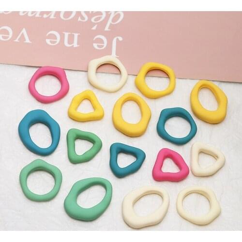 10pcs korean simple frosted rubber texture resin irregular Earrings for Women geometry Pendant diy jewelry accessories materials