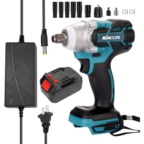18V Cordless Impact Wrench Screw Driver Brushless Motor High Torque Electric Wrench with 13pcs 1/2 Impact Wrench Hexs Socket Bit