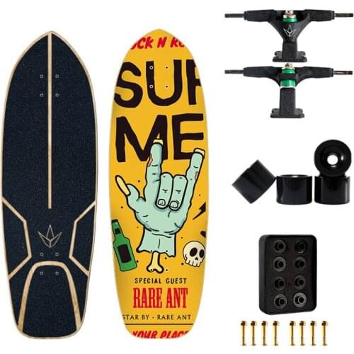 3.0 Professional Land Carver Surfboard Skateboard Upgrated Bamboo Fiberglass Anti-Scratch Steering Bracket Surfing Longboard