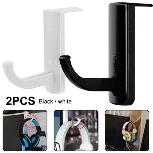 2 Pcs Small Earphone Holders Stable Plastic Headphone Stand Hangers for Office Home Internet Cafe