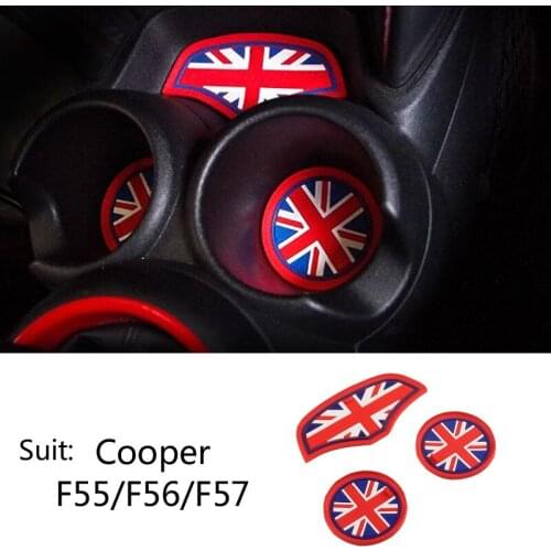 3PCS Car Interior Silica Gel Water Cup Anti-slip Mat Pad Coaster Car-styling For mini cooper F55 F56 Car Accessories Union Jack