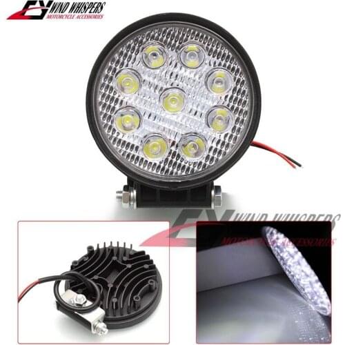 4 Inch 12V 27W 9X 3W Round Car LED Work light Spot Flood Waterproof For 4x4 Offroad ATV Truck Driving Fog Lamp accessories