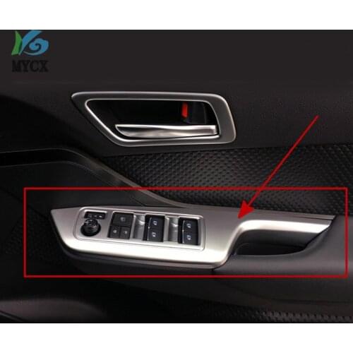 4PCS For Toyota C-HR CHR 2016 2017 2018 ABS Inner Power Window Switch Cover Trim Black Matte Glossy Car Accessories