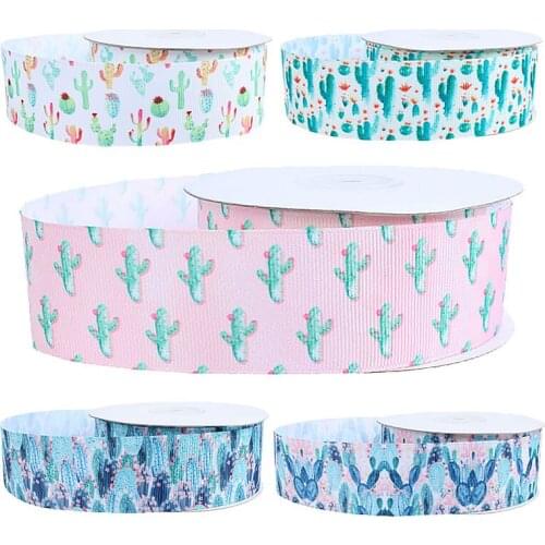 50 yards/lot) Flora ribbons 38MM cactus printed flower ribbon for decoration
