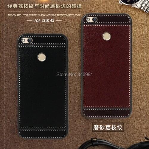 Smile Case for Xiaomi Redmi 4x Funda 5.0" Redmi 4X Cover 32GB Soft Black Coque silicone for Xiaomi redmi 4x Case luxury leather