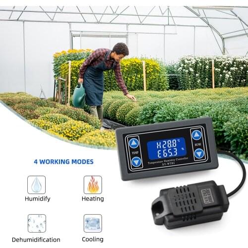 Digital Temperature Humidity Controller Temperature Humidity Meter Intelligent Thermostat Humidistat Thermometer Hygrometer