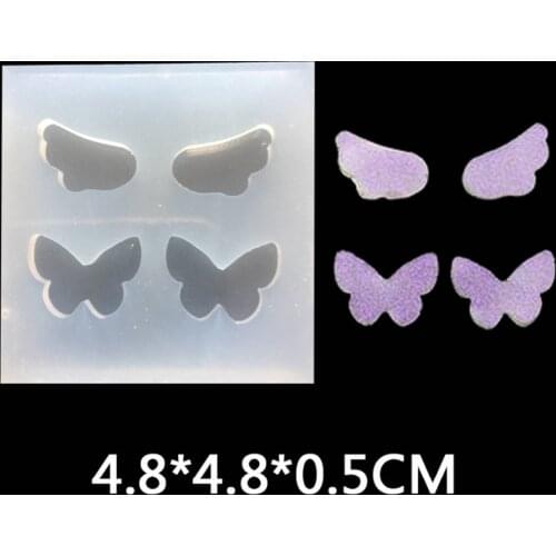 Doreen Box Fashion Silicone Resin Mold Jewelry Making Wing White Cute Butterfly DIY Jewelry 47mm(1 7/8") x 47mm(1 7/8"), 2 PCs