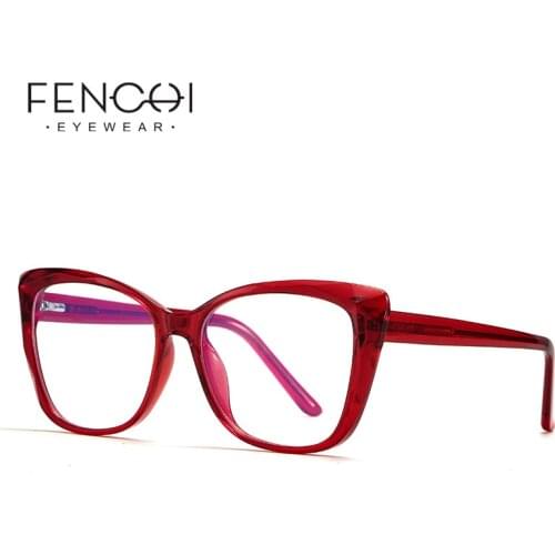 FENCHI TR90 cat eye glasses frame anti blue ray glasses transparent gaming computer blue light blocking glasses women men
