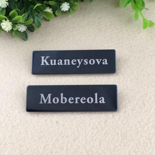 5pcs custom 70X20mm name tag magnet badge laser tag stainless steel plate personalized name tag