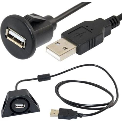 LBSC 1m Car Auto Dashboard Mount USB Male to Female Extension Cable Installation Kit