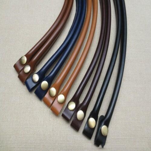 Meetee 1/3pairs 40cm 1.3cm Crude PU Leather Handles Handbag Strap Sanp Button Handle Buckles DIY Bag Portable Chain Accessories