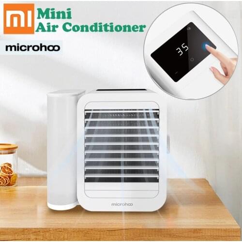 Microhoo 3 In 1 Mini Air Conditioner Water Cooling Fan Touch Screen Timing Artic Cooler Humidifier Energy Saving Bladeless Fan