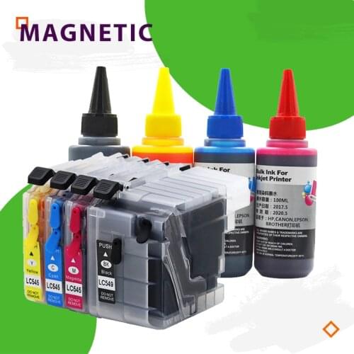 Refillable ink cartridge LC545 LC549 Compatible for Brother DCP-J100 DCP-J105 MFC-J200 J100 J105 J200 MFC-J6975CDW J6970CDW