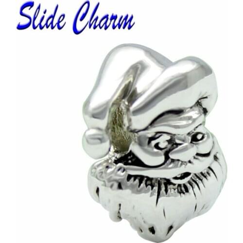 Fashion jewelry DIY charm European style Christmas beads, classic black and white Santa Claus Fit Pandora Bracelet Necklace