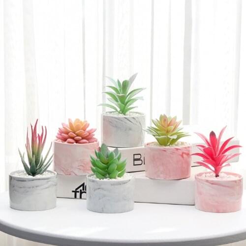 Marble ceramic pot simulation potted plant desktop decoration simulation plant bonsai decoration