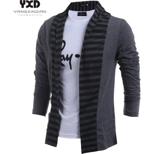 Free shipping Mens Clothes splice Cardigans Mans Stripe Knitted Sweater Men Casual Cardigan Man Coat korean clothes Slim Outwear