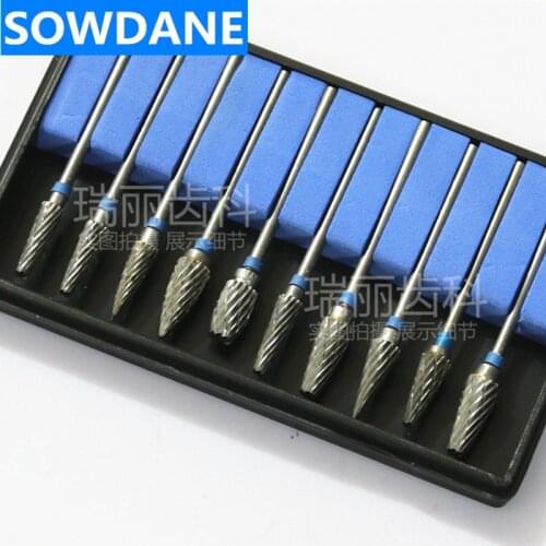 10 Pcs Set Dental Tungsten Steel Nitrate Carbide Burs Dentistry 2.35mm Dental Burs Lab Laboratory Materials Dental polishing